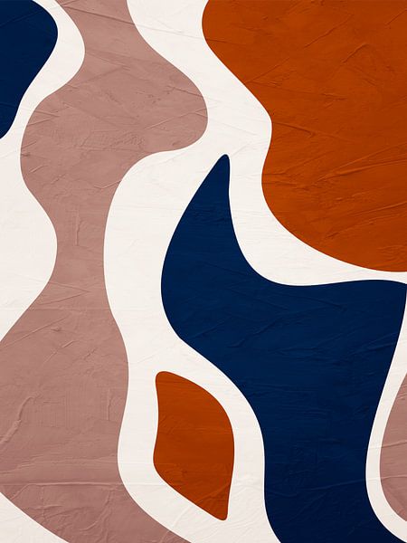 Organische abstracte kunst - aardse tinten van Online Arts