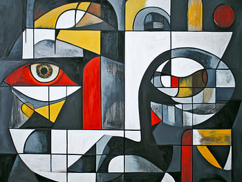 Modern Cubist Face Abstraction