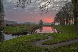 Sonnenaufgang auf dem Zuckerberg in Klundert von Gert Jan Geerts