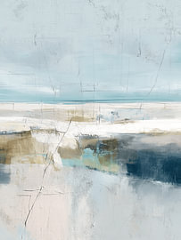 Calme côtier abstrait dans des tons bleu glacier sur Wolkenlos