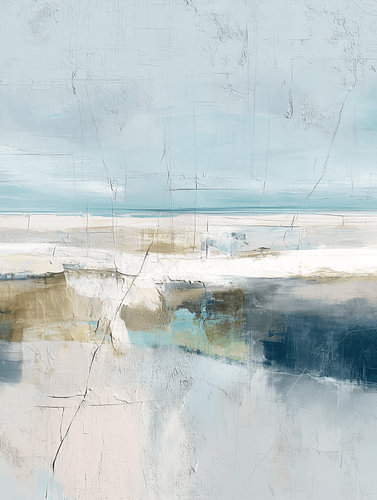 Abstract coastal tranquillity in ice blue