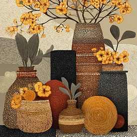 Vibrant Flower Vases by Eye catching paintings