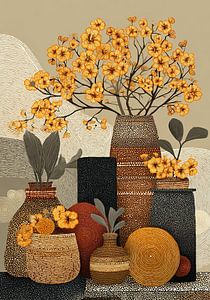 Farbenfrohe Blumenvasen