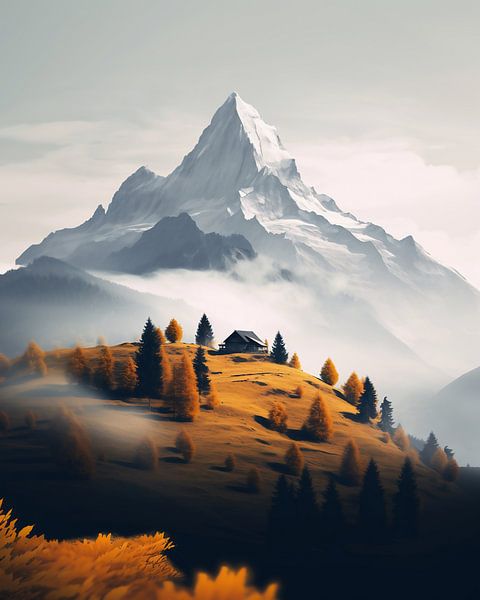 Bergland van fernlichtsicht