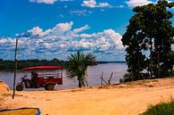 Kid playing on a tricycle tuk tuk at Amazone river by John Ozguc thumbnail
