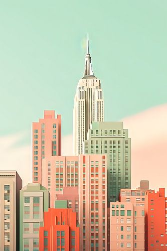 New Yorker Illustration in Pastellfarben
