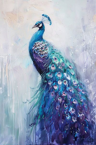 Blauer Pfau von Poster Art Shop