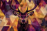 Colourful deer with abstract background