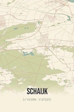 Vieille carte de Schaijk (Brabant du Nord) sur Rezona