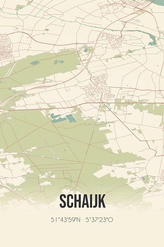 Vintage landkaart van Schaijk (Noord-Brabant)
