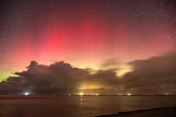 Noorderlicht bij de Bantshoek (Lauwersoog) van Dirk Jan ter Harkel