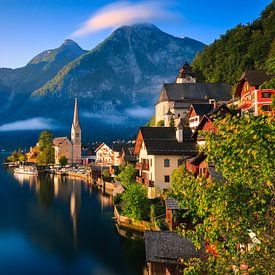 Zonsopkomst in Hallstatt, Oostenrijk van Henk Meijer Photography