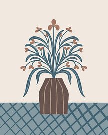 Earthy Modern Vase with Florals by Angela Minca