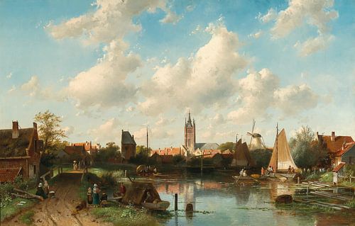 Gezicht op Delft, Charles Leickert