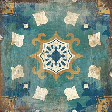 Marokkaanse tegels Blauw III, Cleonique Hilsaca van Wild Apple
