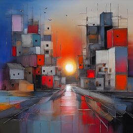 Urbaner Sonnenuntergang von Horst Dreisbach