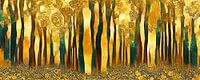 Elegant trees in the style of Gustav Klimt