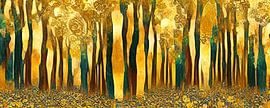 Elegant trees in the style of Gustav Klimt by Whale & Sons