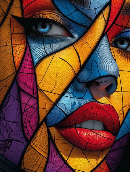Facets of the Soul - Geometric Split by Eva Lee