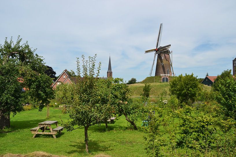 Panorama Bredevoort mit Mühle und Kirchturm von Rob Pols