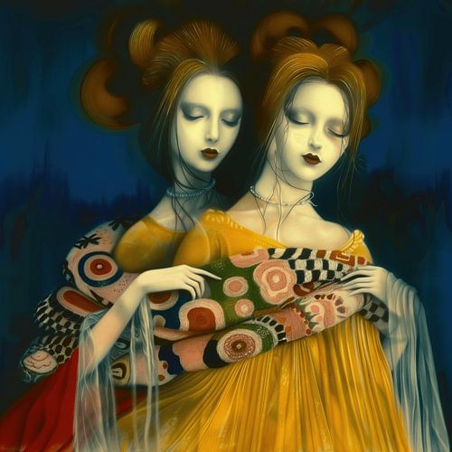 Vrouwen met gebreide kleding