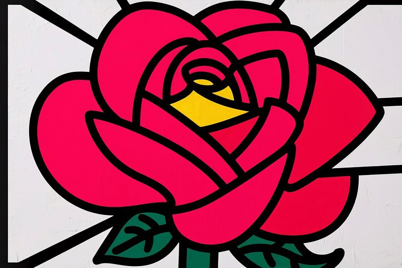 Illustration moderne d'une rose en couleur par Imperial Art House