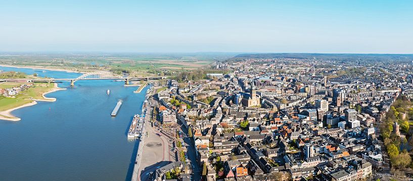 Aerial panorama of the historic city of Nijmegen with Stevens Church in the Netherlands by Eye on You