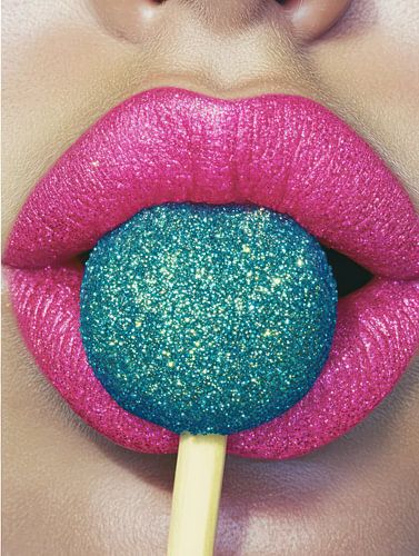 Roze lippen met lolly