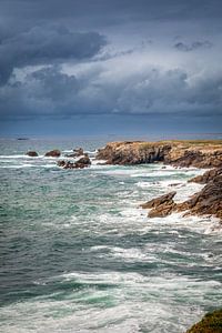 Plage de Port Blanc bei stürmischem Wetter, Quiberon-Halbinsel, Bretagne
