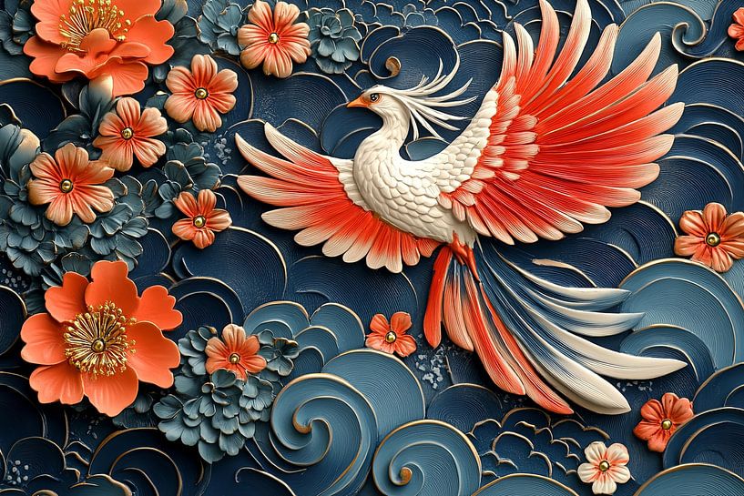 malerischer japanischer Kunstvogel von Egon Zitter