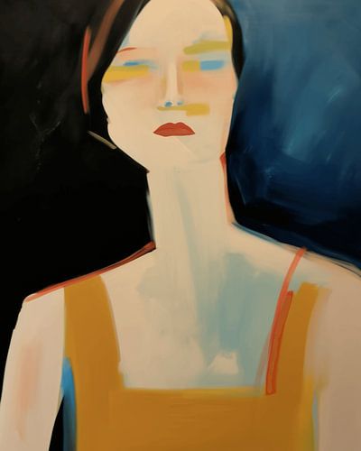 Modern en abstract minimalistisch portret