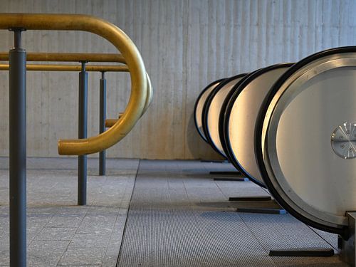 Die Rolltreppe mit runden Formen