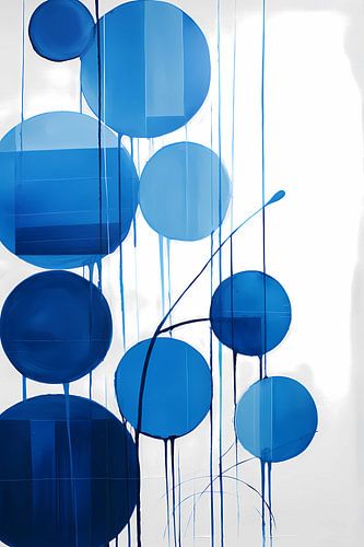 blauwe stippen en cirkels