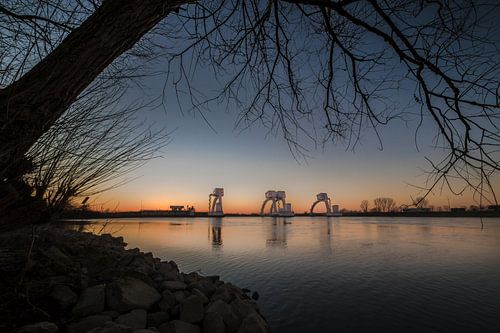Blue hour sluis stuw Amerongen