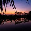 Zonsondergang in de Mekongdelta, Vietnam van Gijs de Kruijf