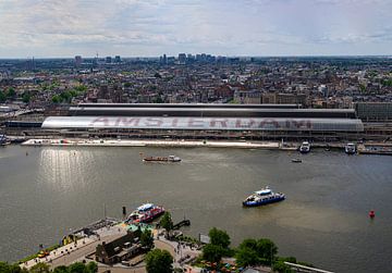 Amsterdam vanaf hoogte gezien