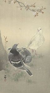 Ohara Koson - Drei zahme Tauben (bearbeitet)