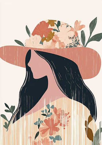 Vrouw met grote hoed