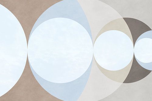 Geometrische cirkels in naturel en blauw