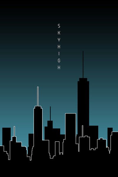 Graphic Art SKYHIGH | cyan by Melanie Viola