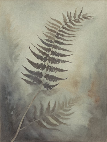 Botanische Varen in Aardetinten – Natuurlijke Wanddecoratie