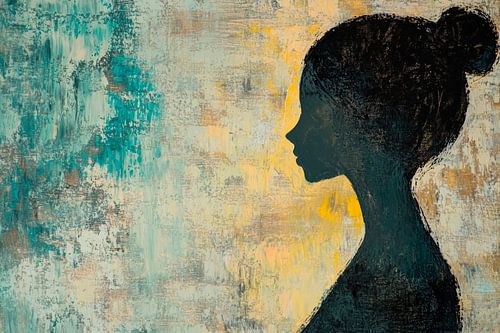 Silhouet van een vrouw - abstract en modern