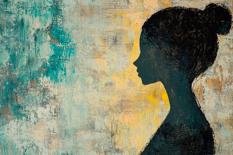 Silhouette of a woman - abstract and modern by Poster Art Shop