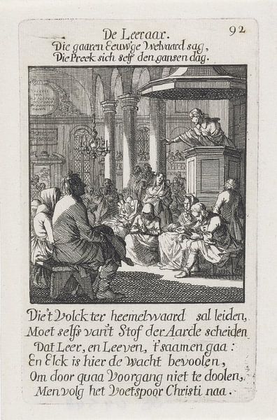 Jan Luyken, Prediger, 1694 von Atelier Liesjes