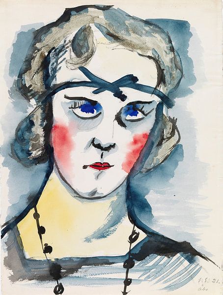 Sulho Sipilä - Woman with red cheeks (1921) by Peter Balan