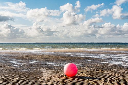 Uitzicht vanaf het eiland Föhr (Utersum) naar het zuiden van het eiland Sylt