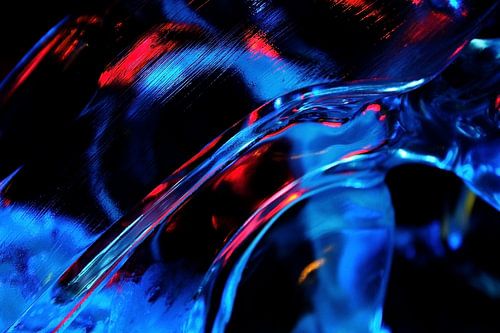 Abstract in Blauw Rood Turquoise en Zwart