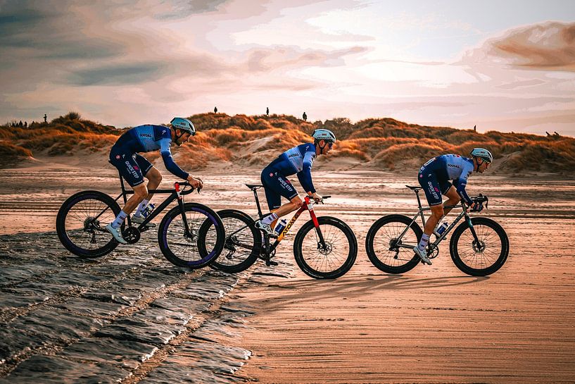 A pleine vitesse sur le brise-lames avec Tim Merlier, Jordi Warlop et Bert Van Lerberghe par FreddyFinn