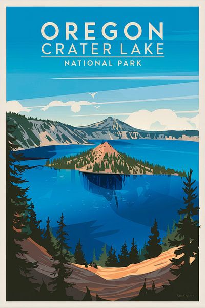 Crater Lake, Oregon by Poster Art Shop