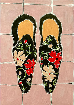 Elegante slippers met bloemmotief